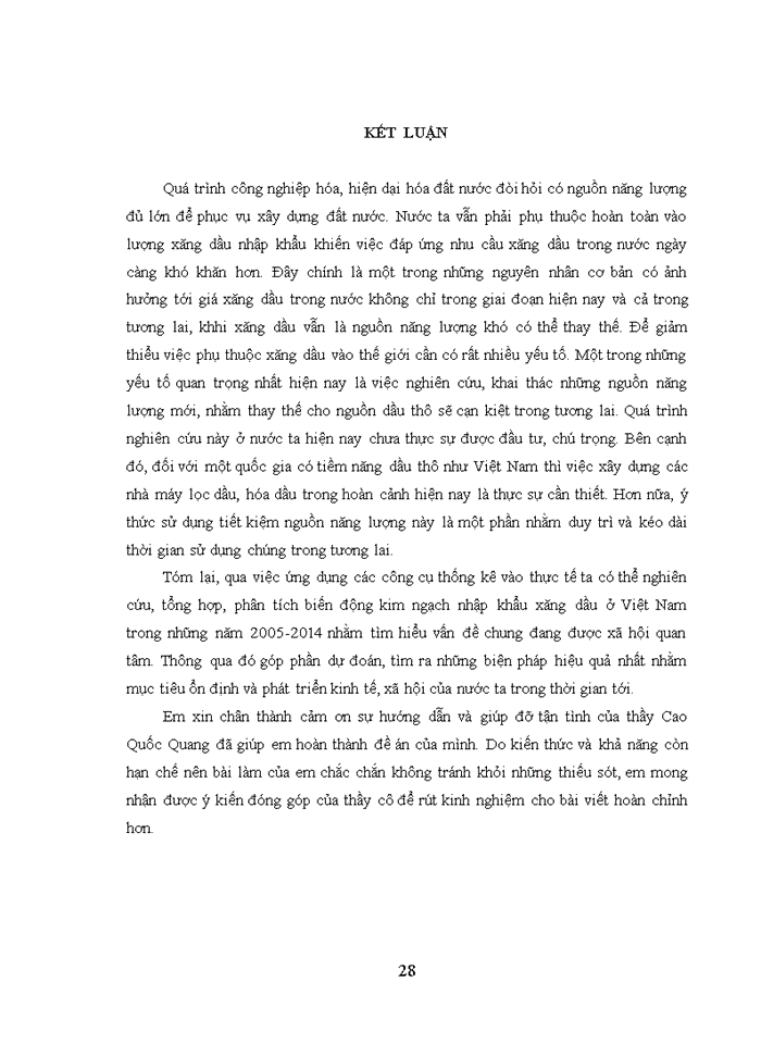 image for page Vận dụng một số phương pháp thống kê phân tích tình hình nhập khẩu xăng dầu của việt nam giai đoạn 2005-2014