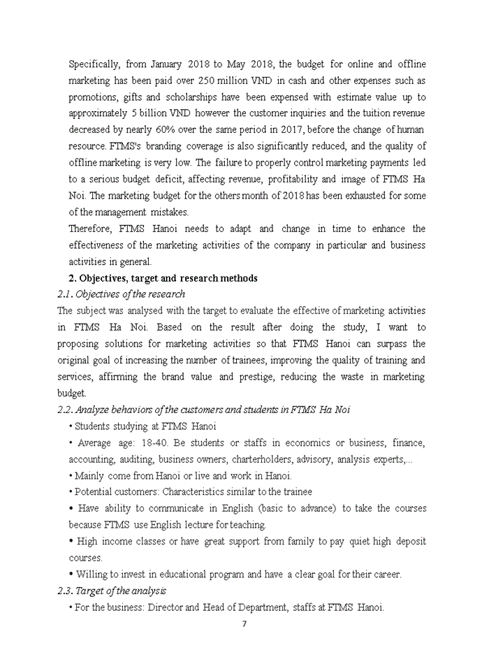 image for page Marketing of FTMS Global in Ha Noi: Current Situation and Solutions