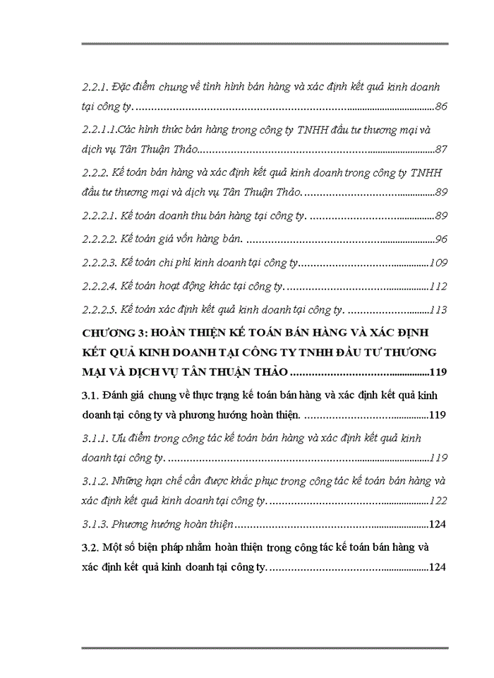 image for page Hoàn thiện công tác kế toán bán hàng và xác định kết quả kinh doanh tại Công ty TNHH  Đầu tư thương mại và dịch vụ Tân Thuận Thảo