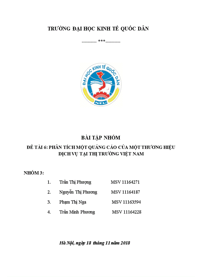 Phân tích một quảng cáo của một thương hiệu dịch vụ tại thị trường Việt Nam