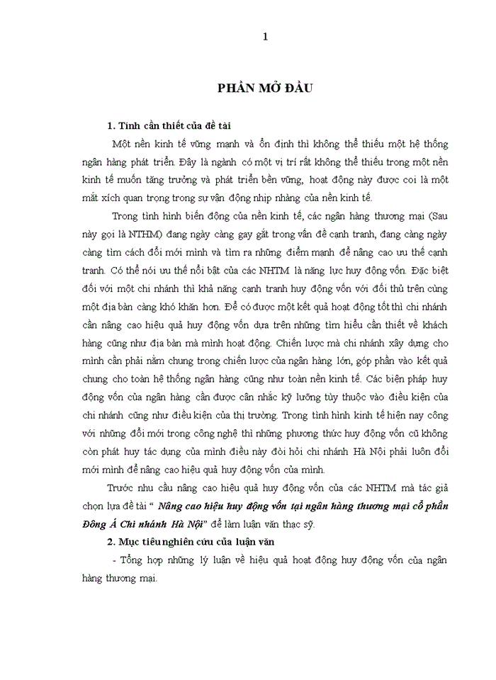 image for page Nâng cao hiệu huy động vốn tại ngân hàng thương mại cổ phần Đông Á Chi nhánh Hà Nội