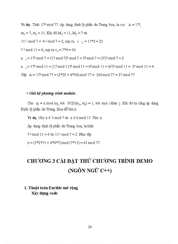 image for page Xây dựng hệ thống phần mềm thực hiện các thuật toán số học trên modulo: