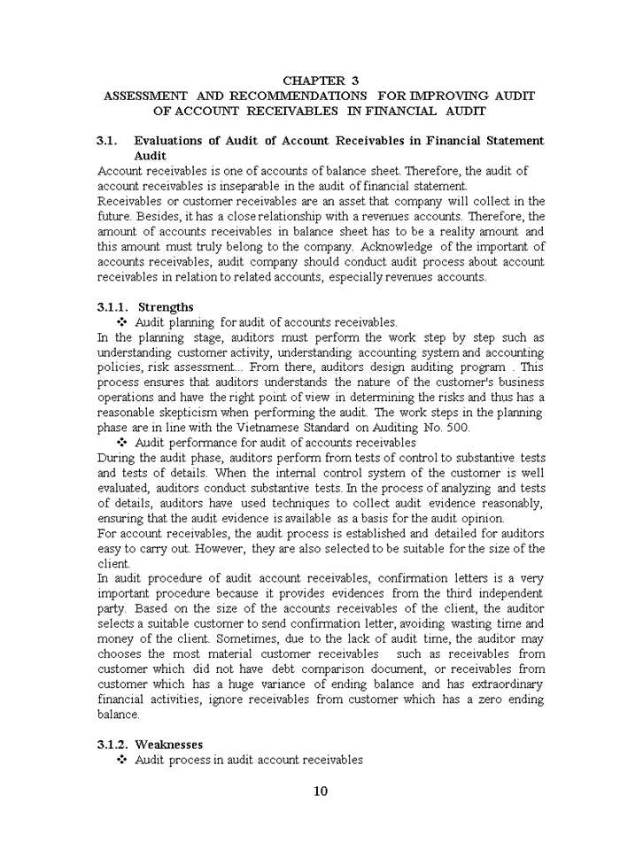 image for page Discussion of audit of account receivables in financial statement audit
