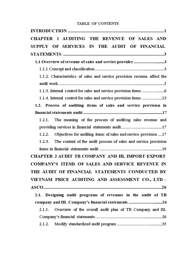 image for page Complete the audit process of sales items and service provision revenue in auditing financial statements of ASCO Auditing Company