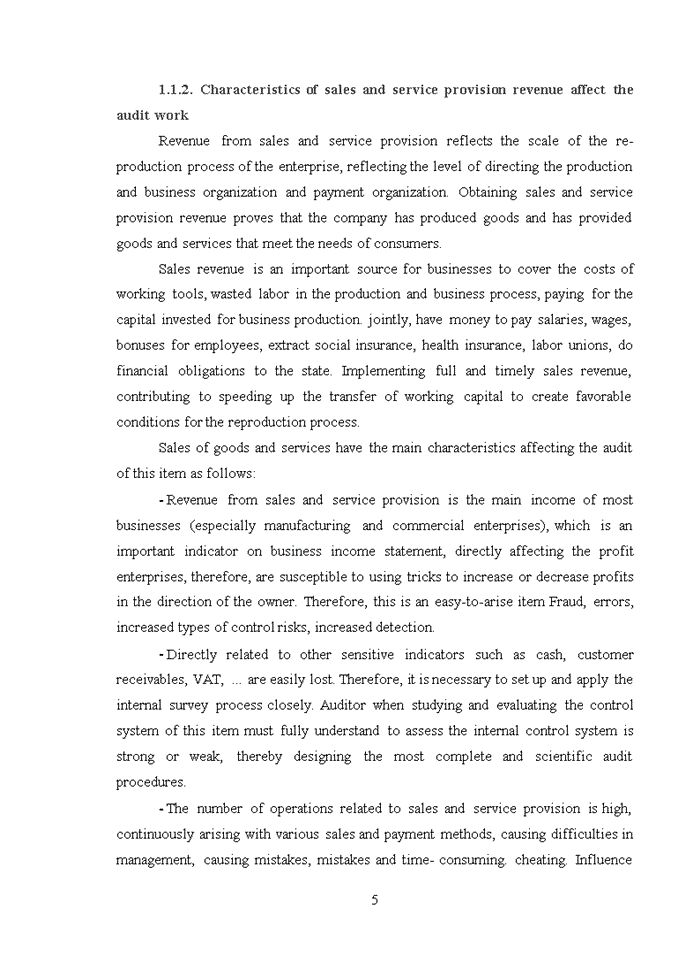 image for page Complete the audit process of sales items and service provision revenue in auditing financial statements of ASCO Auditing Company