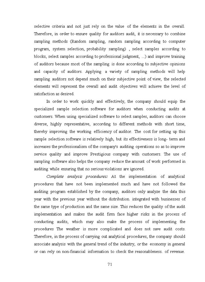 image for page Complete the audit process of sales items and service provision revenue in auditing financial statements of ASCO Auditing Company