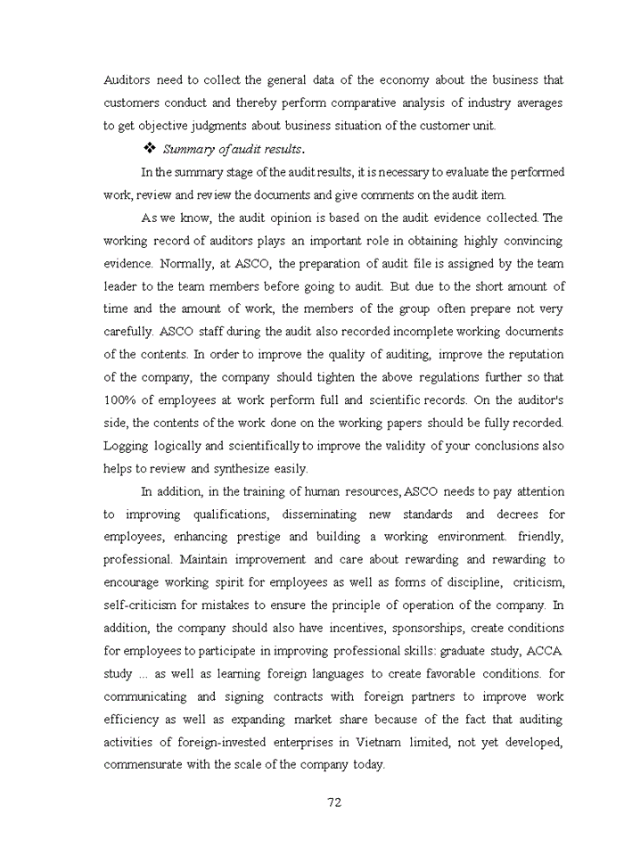 image for page Complete the audit process of sales items and service provision revenue in auditing financial statements of ASCO Auditing Company