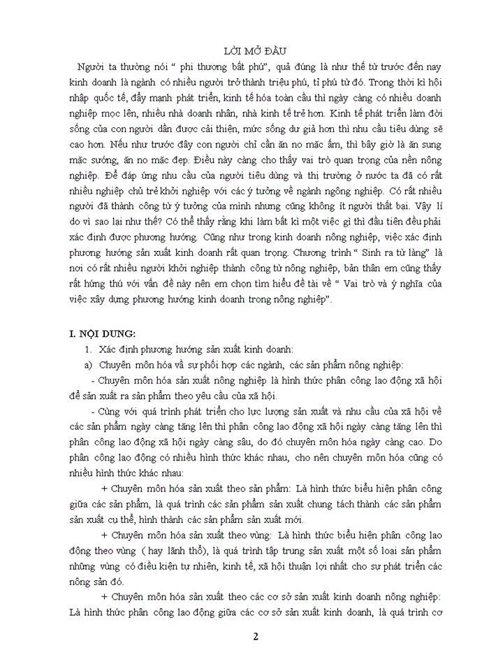 image for page Vai trò và ý nghĩa của việc xây dựng phương hướng kinh doanh trong nông nghiệp