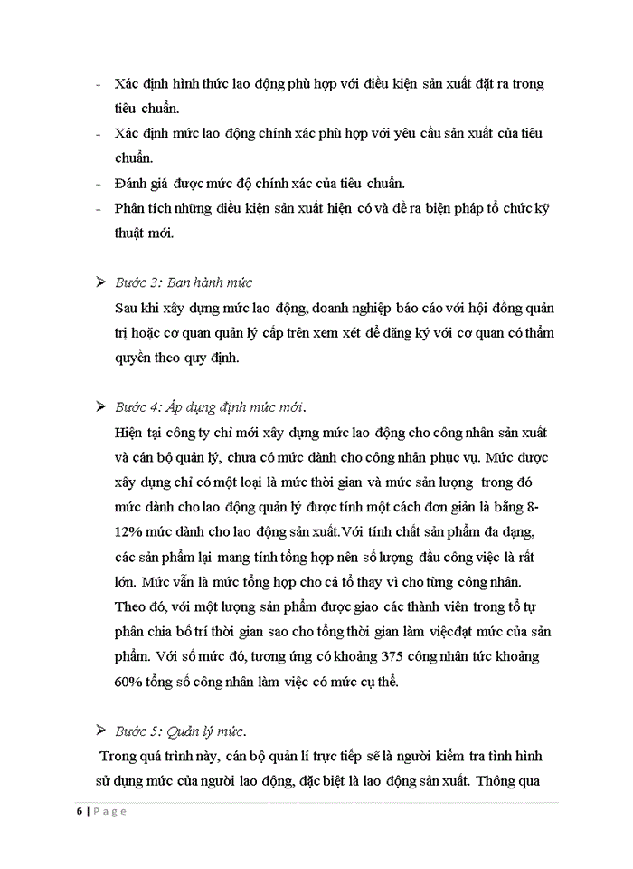image for page Tìm hiểu thực trạng về công tác định mức lao động tại một doanh nghiệp nào đó. Đánh giá, nhận xét và đưa ra hướng hoàn thiện