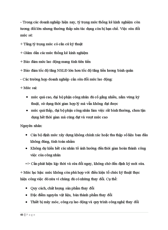 image for page Tìm hiểu thực trạng về công tác định mức lao động tại một doanh nghiệp nào đó. Đánh giá, nhận xét và đưa ra hướng hoàn thiện