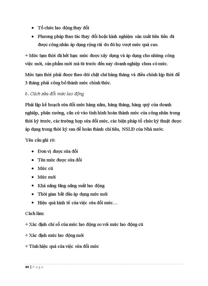 image for page Tìm hiểu thực trạng về công tác định mức lao động tại một doanh nghiệp nào đó. Đánh giá, nhận xét và đưa ra hướng hoàn thiện