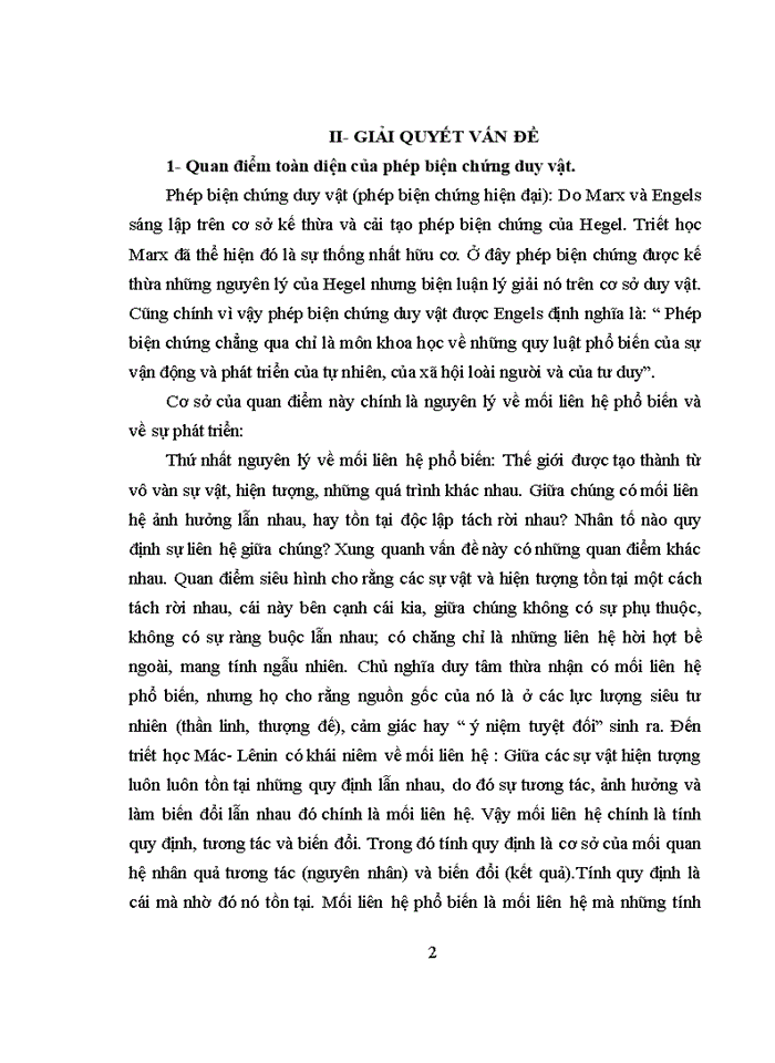 image for page Phân tích nội dung và cơ sở lý luận của quan điểm toàn diện và quan điểm lịch sử cụ thể trong phép biện chứng duy vật. liên hệ với thực tiễn để minh họa.