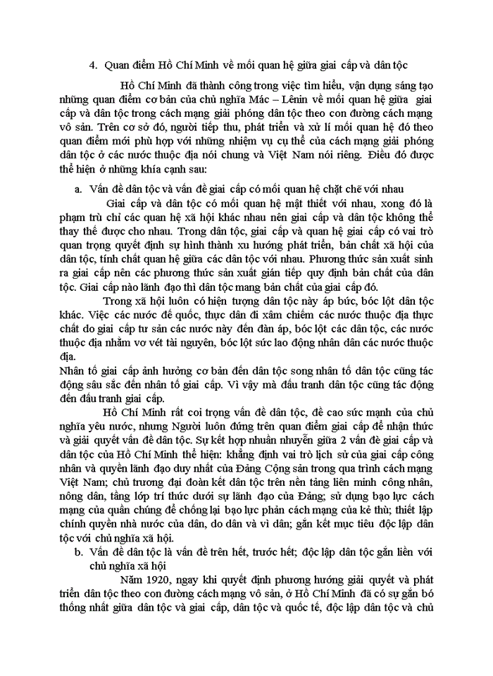 image for page Phân tích quan điểm Hồ Chí Minh về mối quan hệ giữa giai cấp và dân tộc, liên hệ thực tiễn Việt Nam hiện nay
