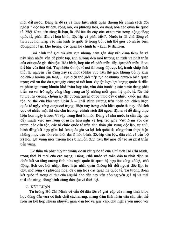 image for page Phân tích quan điểm Hồ Chí Minh về mối quan hệ giữa giai cấp và dân tộc, liên hệ thực tiễn Việt Nam hiện nay