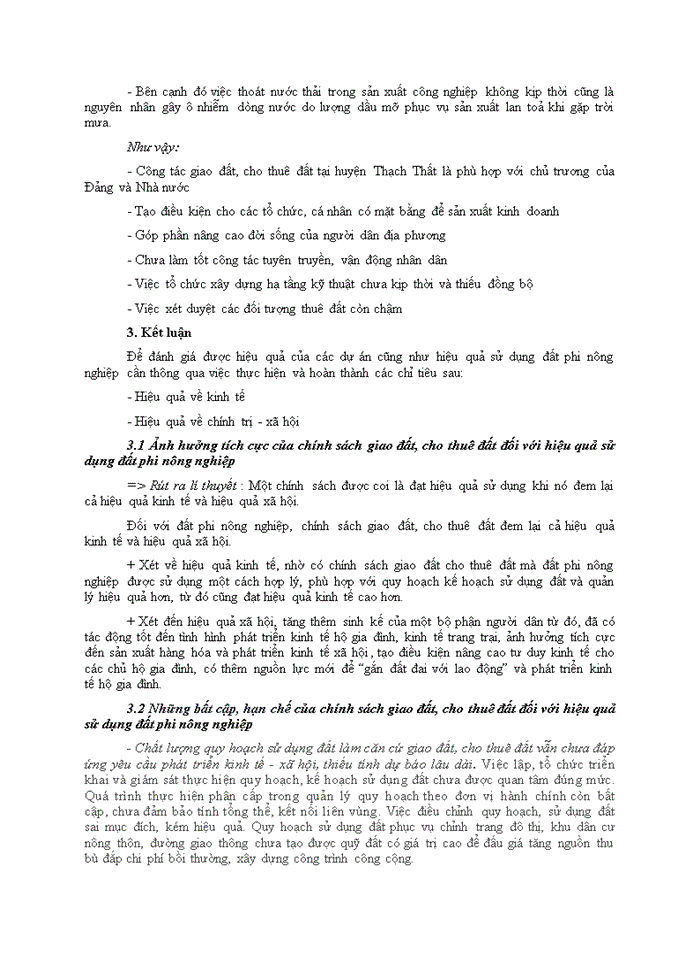 image for page Ảnh hưởng của chính sách giao đất, cho thuê đất đến hiệu quả sử dụng đất phi nông nghiệp.