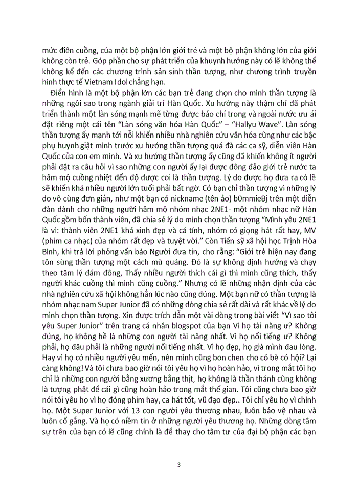 image for page Ảnh hưởng của hiện tượng thần tượng với giới trẻ ngày nay