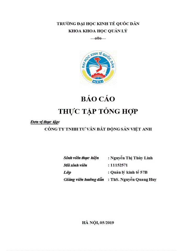 image for page Báo cáo thực tập tổng hợp công ty tnhh tư vấn bất động sản việt anh