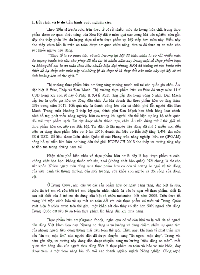 image for page Nghiên cứu nhu cầu tiêu dùng “thực phẩm hữu cơ - organic” của người tiêu dùng tại Hà Nội