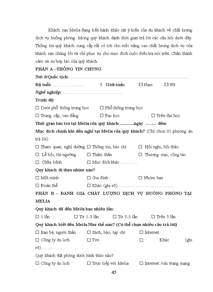 image for page Giải pháp nâng cao chất lượng dịch vụ buồng tại khách sạn Melia Hà Nội