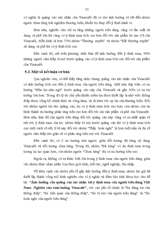 image for page Ảnh hưởng của quảng cáo xác nhận tới ý định mua của người tiêu dùng Việt Nam: Nghiên cứu tình huống Vinacafé