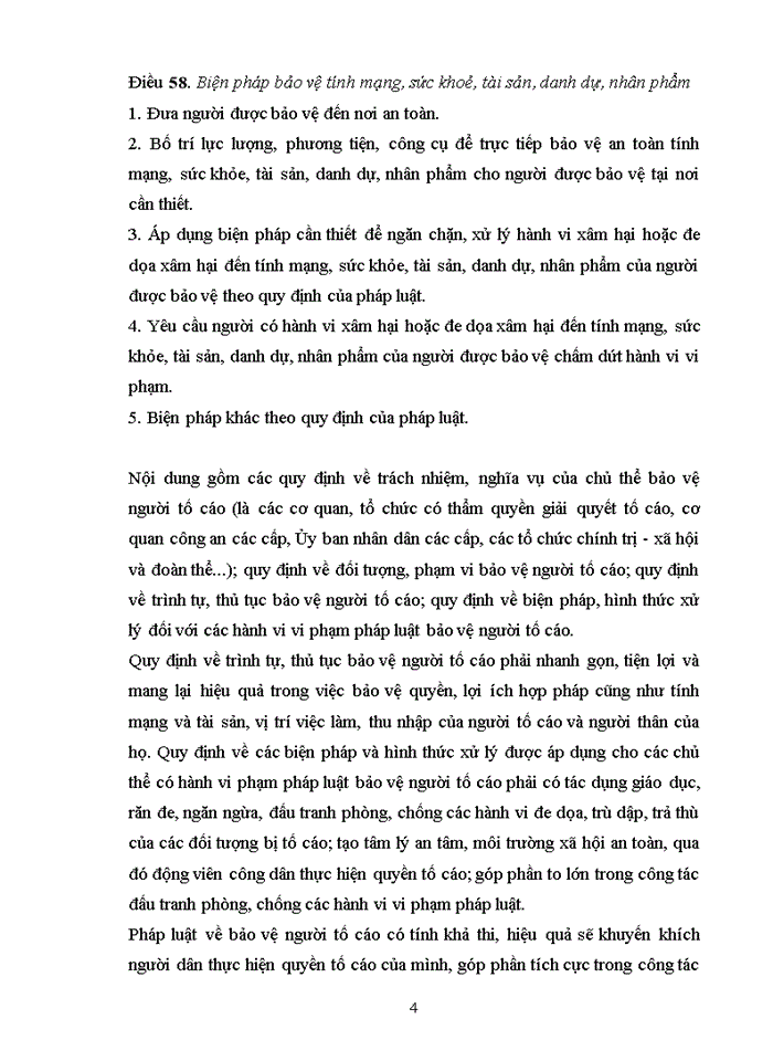 image for page Phân tích các quy định của pháp luật hiện hành về bảo vệ người tố cáo và nêu ý nghĩa của các quy định này theo luật tố cáo năm 2018