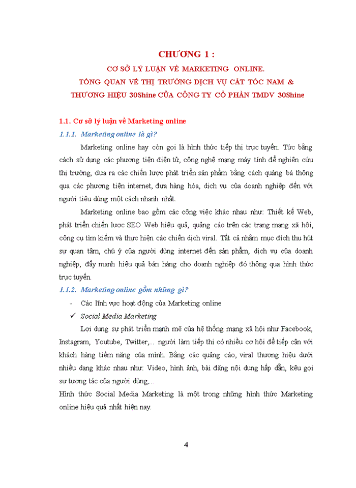 image for page Hoàn thiện hoạt động Marketing online cho thương hiệu 30Shine của Công ty Cổ phần TMDV 30Shine