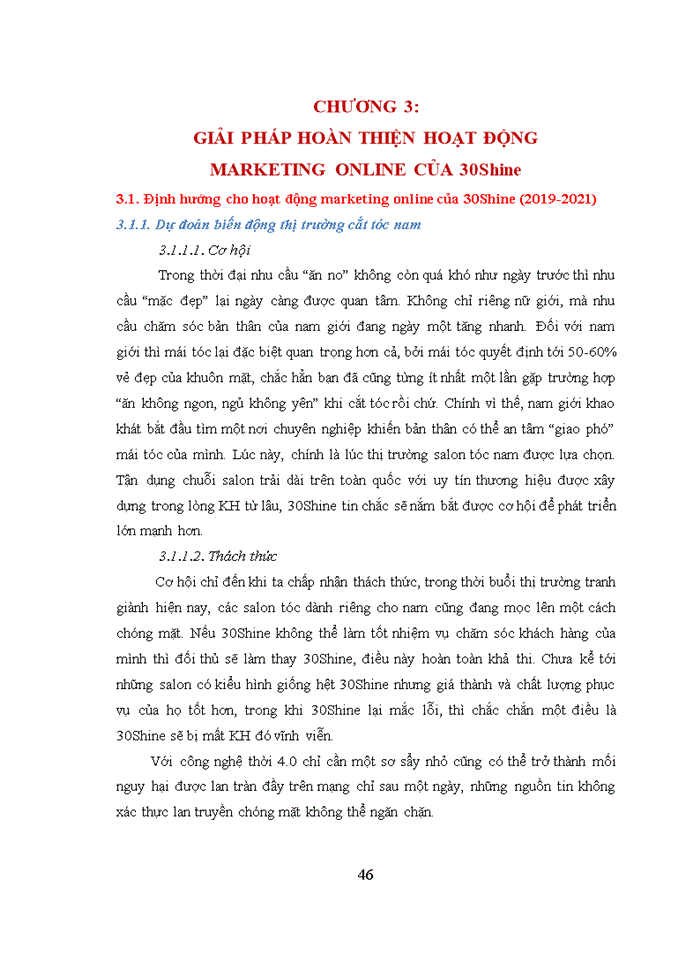 image for page Hoàn thiện hoạt động Marketing online cho thương hiệu 30Shine của Công ty Cổ phần TMDV 30Shine