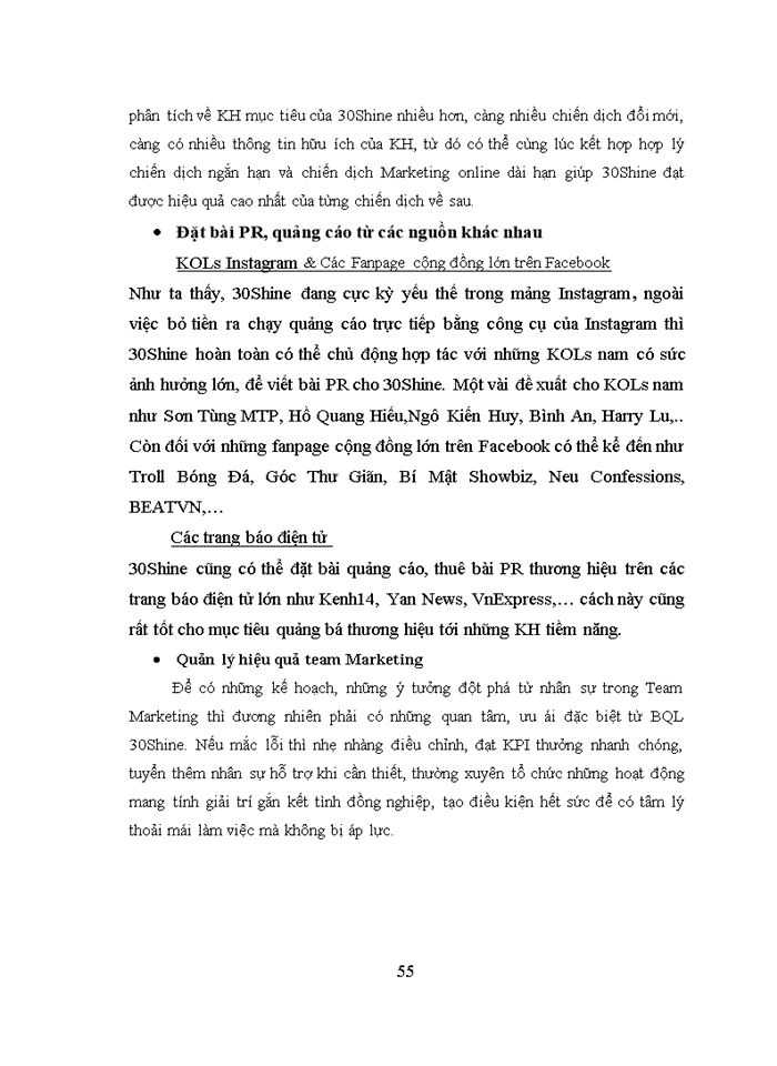 image for page Hoàn thiện hoạt động Marketing online cho thương hiệu 30Shine của Công ty Cổ phần TMDV 30Shine