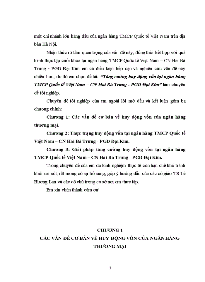 image for page Tăng cường huy động vốn tại ngân hàng TMCP Quốc tế Việt Nam – CN Hai Bà Trưng - PGD Đại Kim
