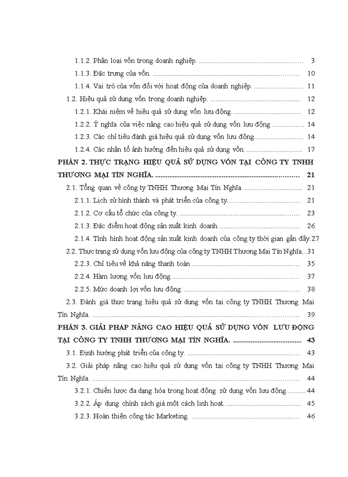 image for page Nâng cao hiệu quả sử dụng vốn lưu động tại công ty TNHH Thương Mại Tín Nghĩa