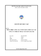 Hoàn thiện công tác tuyển dụng nhân lực tại công ty tnhh kỹ thuật xây dựng hà nội