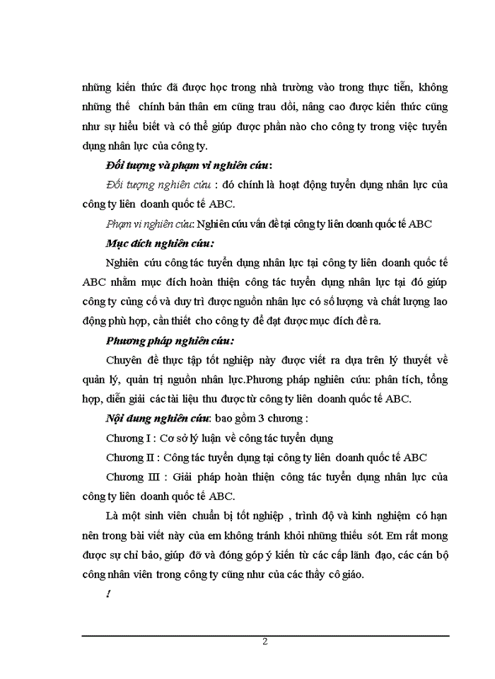 image for page Giải pháp nhằm hoàn thiện công tác tuyển dụng nhân lực tại công ty liên doanh quốc tế ABC