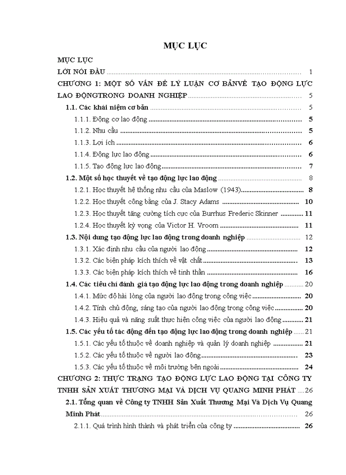 image for page Tạo động lực lao động tại công ty trách nhiệm hữu hạn (TNHH) Sản Xuất Thương Mại Và Dịch Vụ Quang Minh Phát