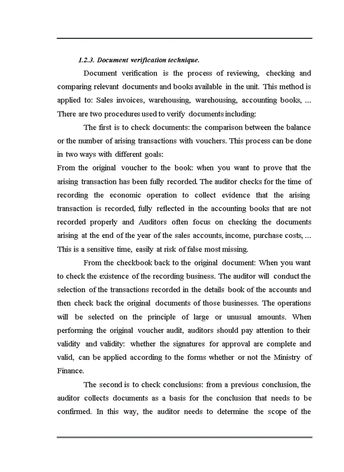 image for page Application of techniques in collecting audit evidence in financial audits conducted by KSi Viet Nam Auditing Company Ltd