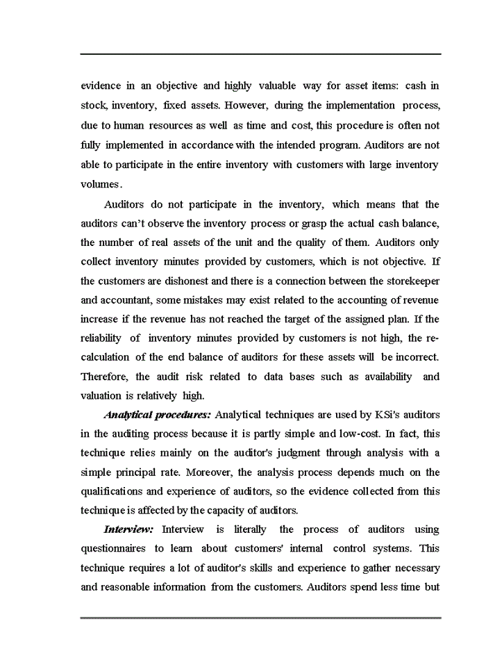 image for page Application of techniques in collecting audit evidence in financial audits conducted by KSi Viet Nam Auditing Company Ltd