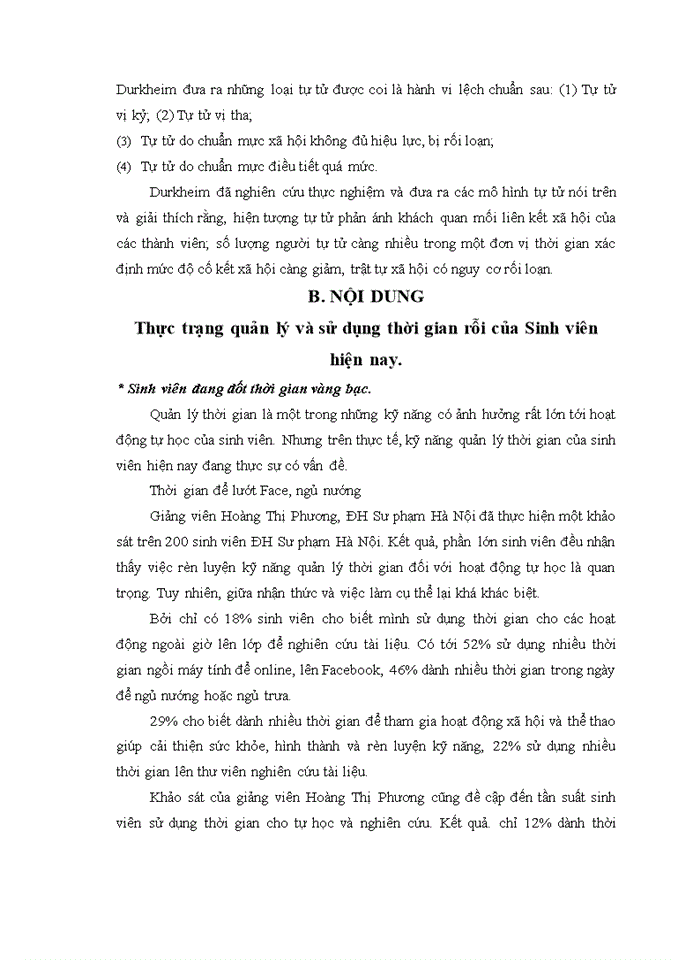 image for page Thực trạng quản lý và sử dụng thời gian rỗi của sinh viên hiện nay. (khảo sát các trường đại học trên địa bàn thủ đô hà nội)