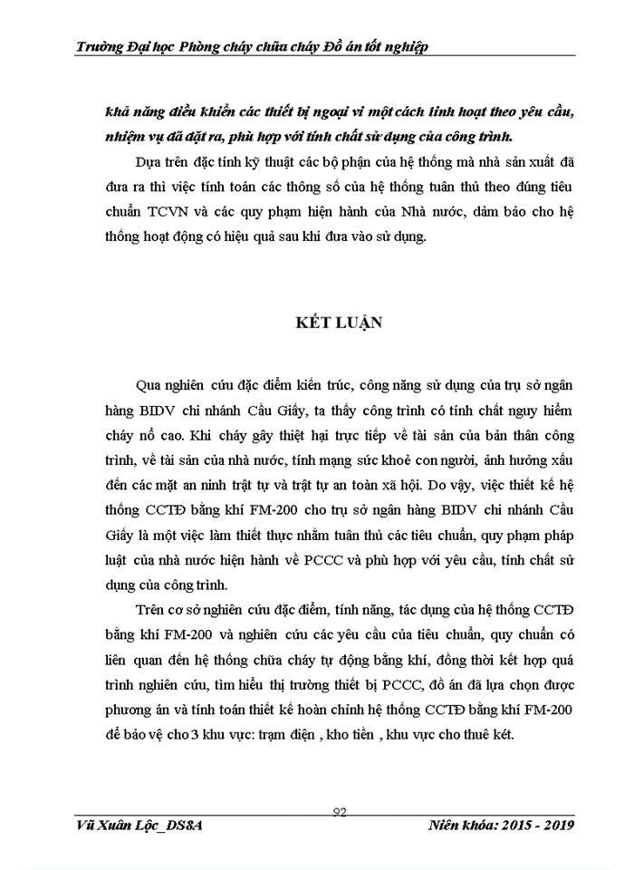 image for page Nghiên cứu, thiết kế hệ thống chữa cháy tự động bằng khí FM-200 cho trụ sở ngân hàng  BIDV chi nhánh Cầu Giấy