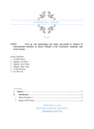 Pick up one interesting case study (successful or failure) of international franchise in which Vietnam is the Franchisee. Analysize and draw lessons