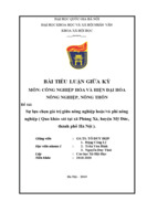 Sự lựa chọn giá trị giữa nông nghiệp hoặc/và phi nông nghiệp ( Qua khảo sát tại xã Phùng Xá, huyện Mỹ Đức, thành phố Hà Nội ).