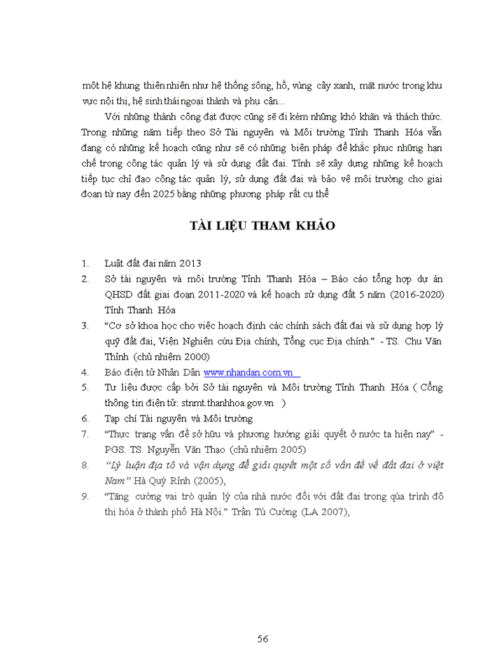 image for page Giải pháp nâng cao hiệu quả quản lý và sử dụng đất tại địa bàn thành phố Thanh Hóa đến năm 2025