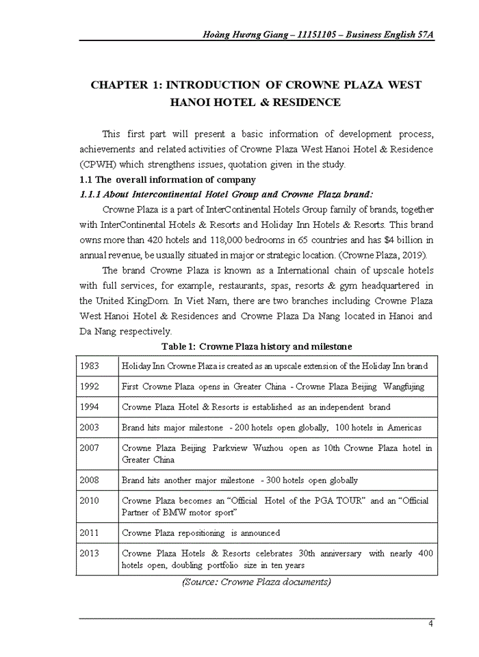 image for page An overall evaluation of content marketing in brand identity of Crowne Plaza West Hanoi and recommendation