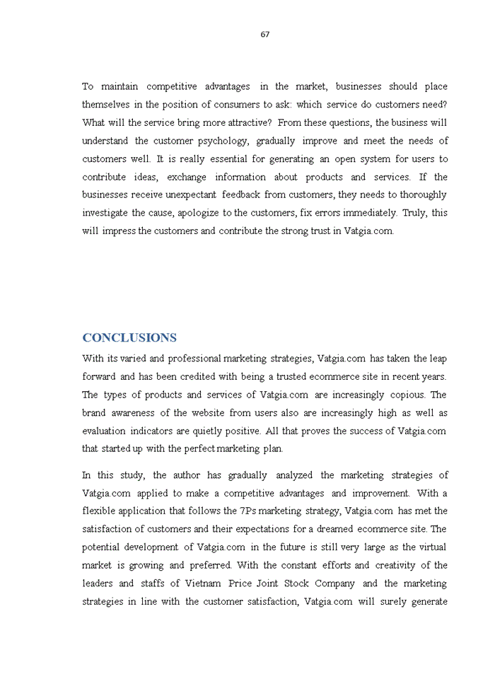 image for page Evaluating customer satisfaction among marketing strategy of website vatgia.com