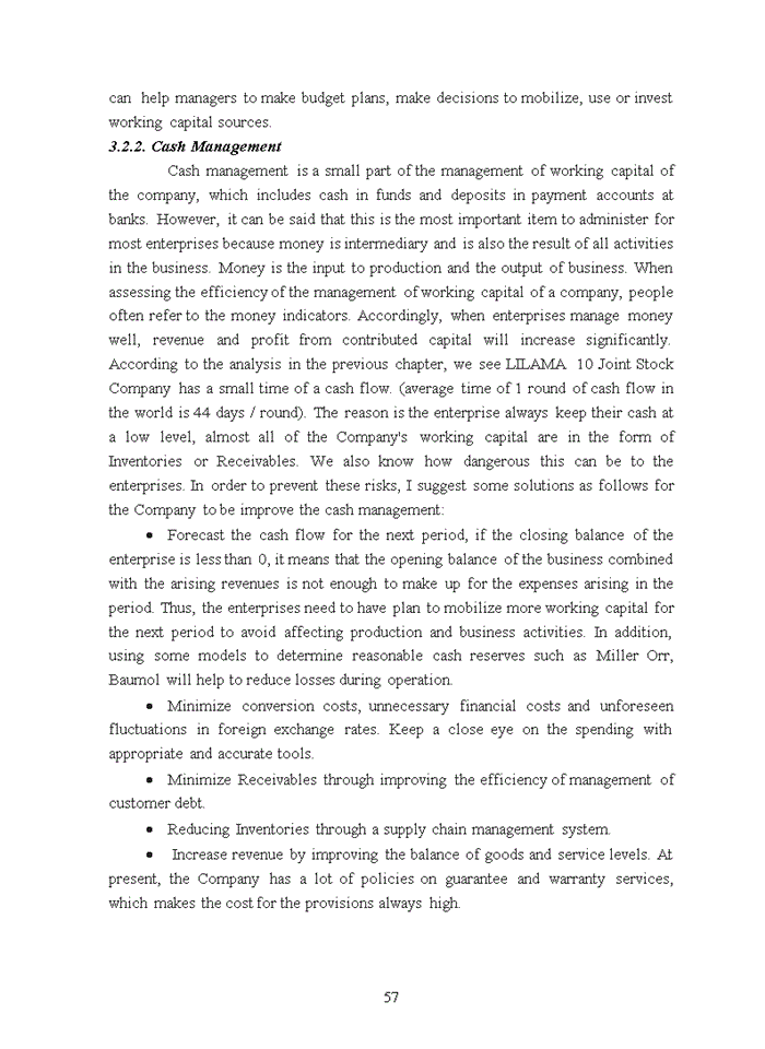 image for page Improving the efficiency of working capital at lilama 10 joint stock company