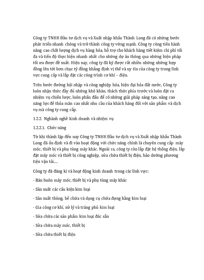 image for page Tình hình thực hiện nghĩa vụ của công ty tnhh đầu tư dịch vụ và xuất nhập khẩu thành long với nhà nước