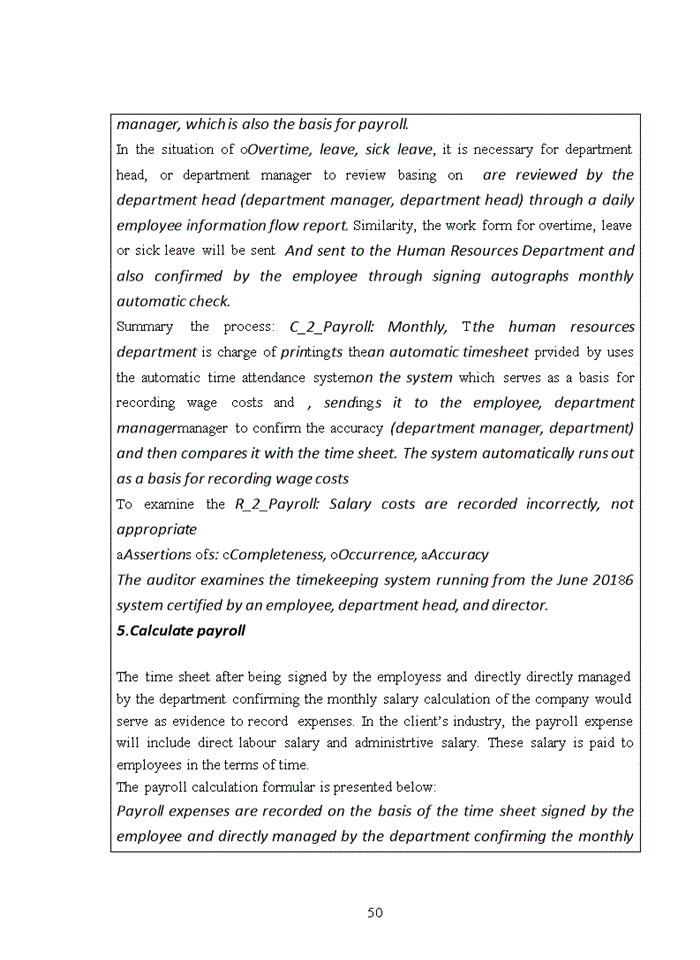 image for page The auditing process of payroll and personnel cycle in manufacturing companies implemented by Ernst and Young company