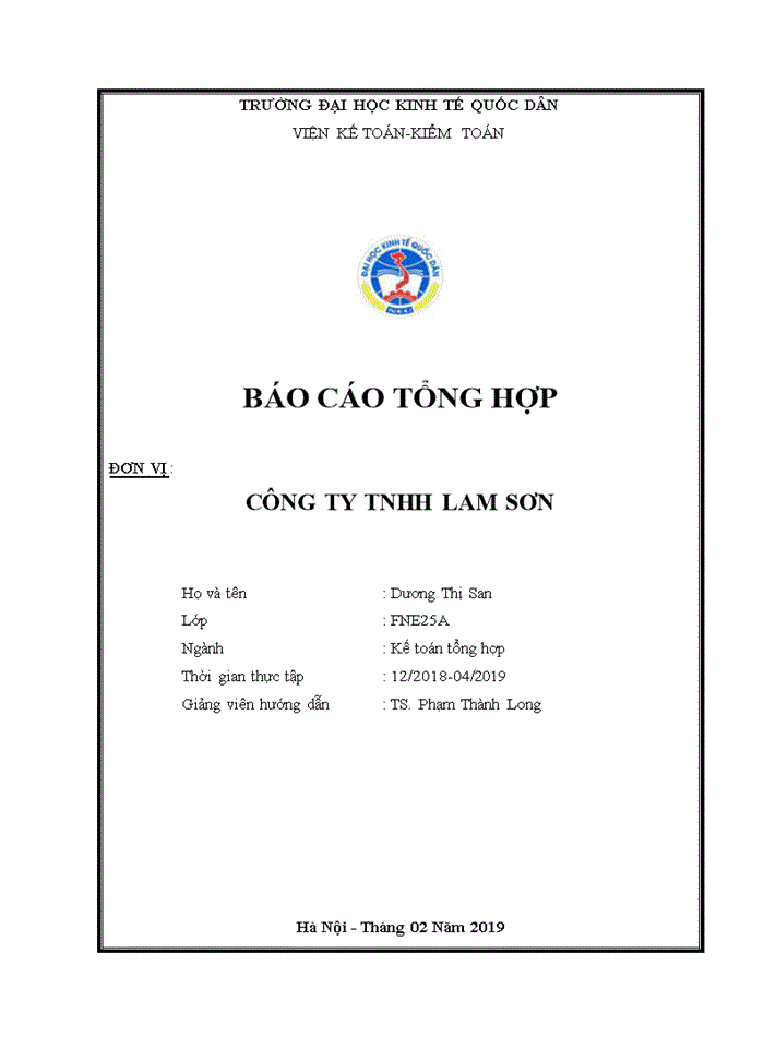 image for page Đánh giá về tình hình tổ chức hạch toán kế toán tại Công ty TNHH Lam Sơn.
