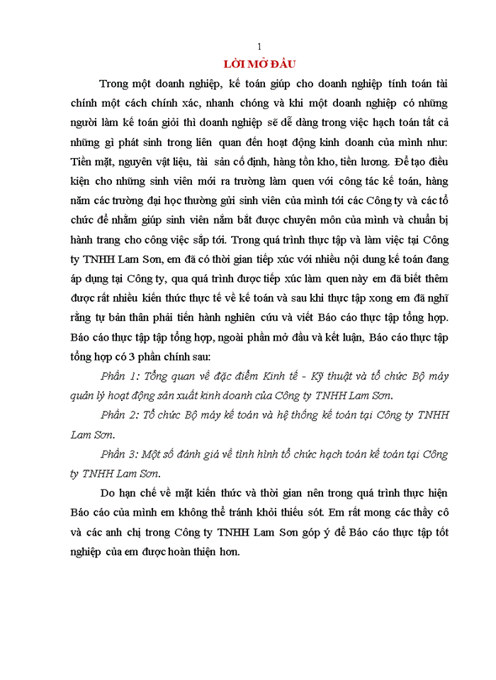 image for page Đánh giá về tình hình tổ chức hạch toán kế toán tại Công ty TNHH Lam Sơn.