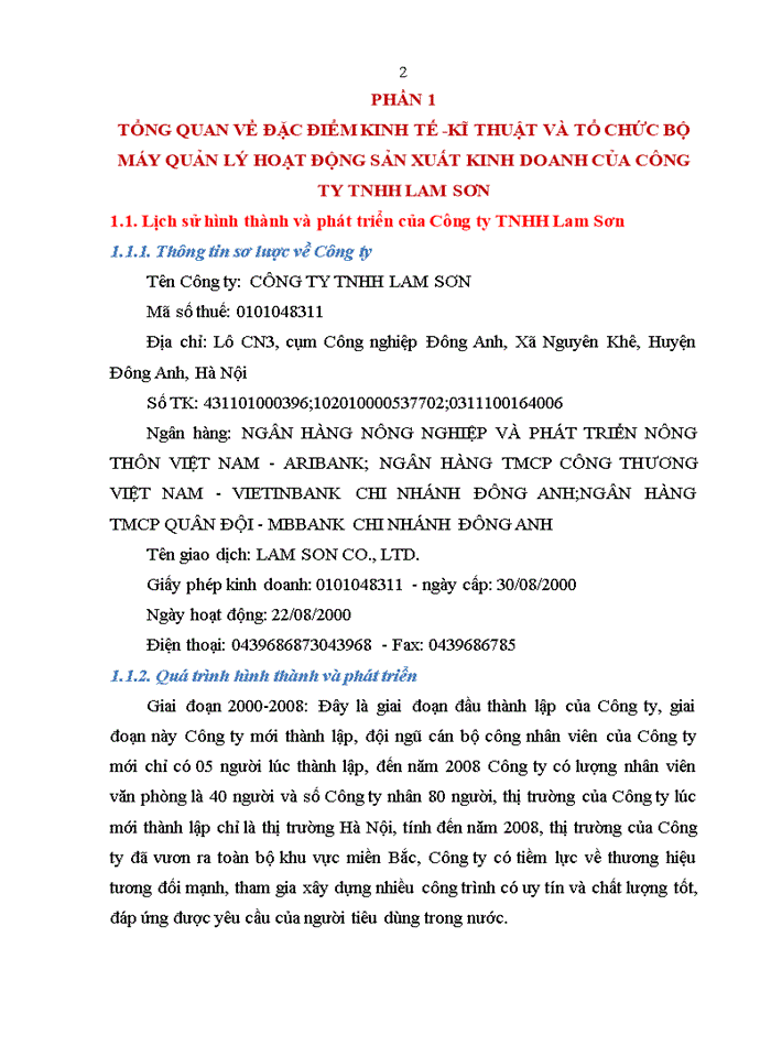 image for page Đánh giá về tình hình tổ chức hạch toán kế toán tại Công ty TNHH Lam Sơn.