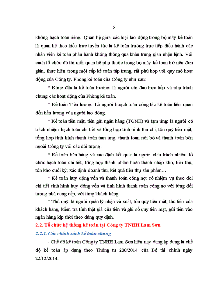 image for page Đánh giá về tình hình tổ chức hạch toán kế toán tại Công ty TNHH Lam Sơn.