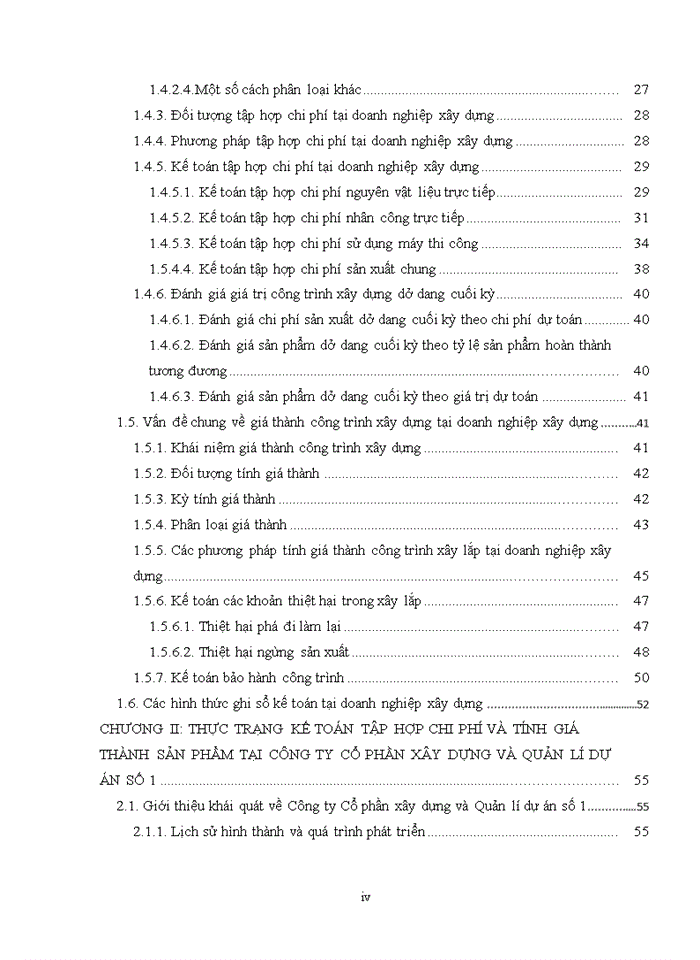 image for page Các giải pháp hoàn thiện kế toán chi phí sản xuất và tính giá thành công trình xây lắp tại công ty cổ phần xây dựng và quản lý dự án số 1